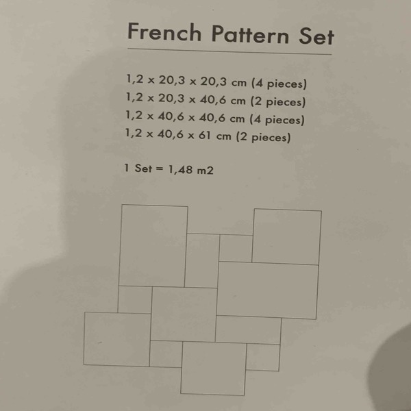 Травертин 1,2см x FRENCH PATTERN SET Tumbled